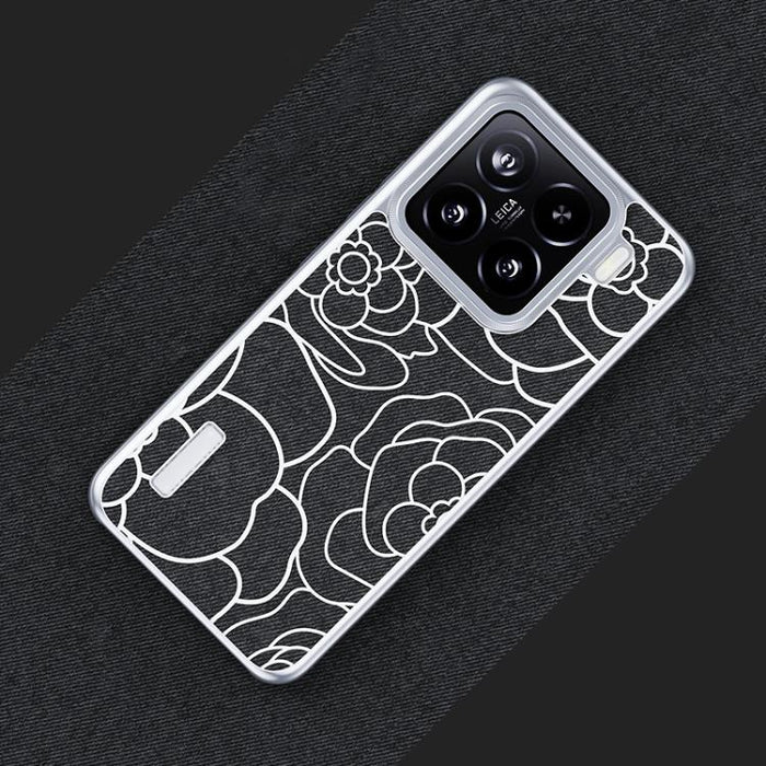 Funda para teléfono con estampado de camelia en relieve, de tela de lino y lana, con cierre magnético y tres garantías., For Xiaomi 17, For Xiaomi 15S Pro, For Xiaomi 15 Pro, For Xiaomi 15, For Xiaomi 14 Pro, For Xiaomi 14