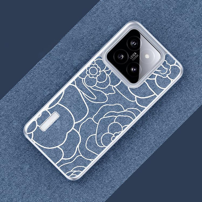 Funda para teléfono con estampado de camelia en relieve, de tela de lino y lana, con cierre magnético y tres garantías., For Xiaomi 17, For Xiaomi 15S Pro, For Xiaomi 15 Pro, For Xiaomi 15, For Xiaomi 14 Pro, For Xiaomi 14