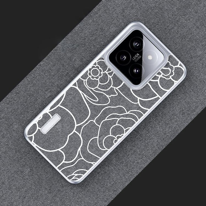 Funda para teléfono con estampado de camelia en relieve, de tela de lino y lana, con cierre magnético y tres garantías., For Xiaomi 17, For Xiaomi 15S Pro, For Xiaomi 15 Pro, For Xiaomi 15, For Xiaomi 14 Pro, For Xiaomi 14