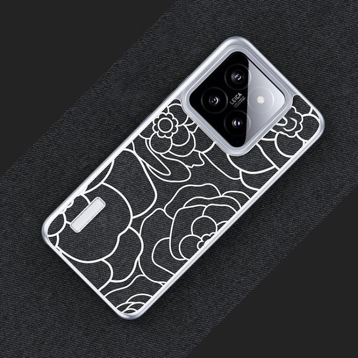 Funda para teléfono con estampado de camelia en relieve, de tela de lino y lana, con cierre magnético y tres garantías., For Xiaomi 17, For Xiaomi 15S Pro, For Xiaomi 15 Pro, For Xiaomi 15, For Xiaomi 14 Pro, For Xiaomi 14