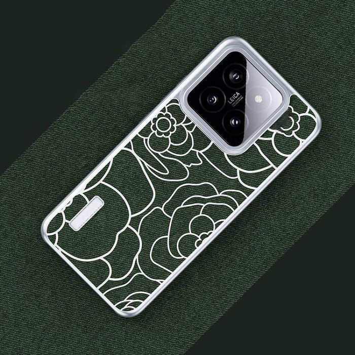 Funda para teléfono con estampado de camelia en relieve, de tela de lino y lana, con cierre magnético y tres garantías., For Xiaomi 17, For Xiaomi 15S Pro, For Xiaomi 15 Pro, For Xiaomi 15, For Xiaomi 14 Pro, For Xiaomi 14