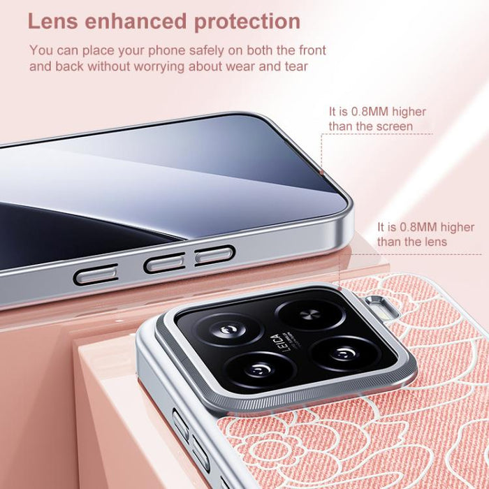 Funda para teléfono con estampado de camelia en relieve, de tela de lino y lana, con cierre magnético y tres garantías., For Xiaomi 17, For Xiaomi 15S Pro, For Xiaomi 15 Pro, For Xiaomi 15, For Xiaomi 14 Pro, For Xiaomi 14