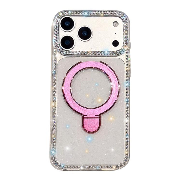 Funda para teléfono a prueba de golpes con soporte magnético de diamantes de imitación IMD de doble cara, For iPhone 17 Pro Max, For iPhone 17 Pro, For iPhone 17, For iPhone Air, For iPhone 16 Pro Max, For iPhone 16 Pro, For iPhone 16e / 17e           ...
