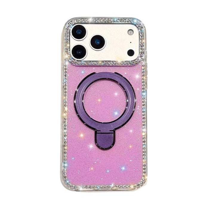 Funda para teléfono a prueba de golpes con soporte magnético de diamantes de imitación IMD de doble cara, For iPhone 17 Pro Max, For iPhone 17 Pro, For iPhone 17, For iPhone Air, For iPhone 16 Pro Max, For iPhone 16 Pro, For iPhone 16e / 17e           ...