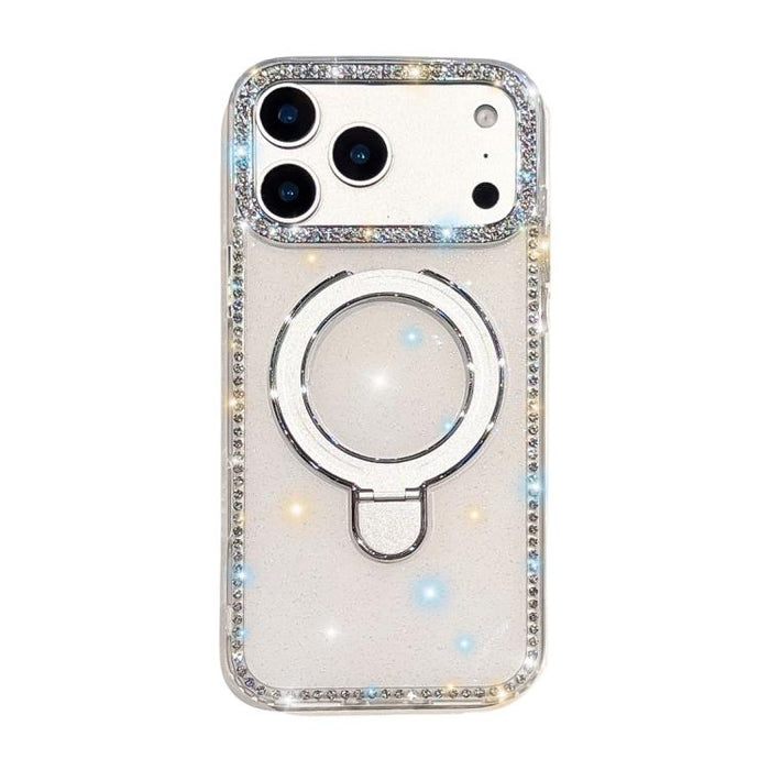 Funda para teléfono a prueba de golpes con soporte magnético de diamantes de imitación IMD de doble cara, For iPhone 17 Pro Max, For iPhone 17 Pro, For iPhone 17, For iPhone Air, For iPhone 16 Pro Max, For iPhone 16 Pro, For iPhone 16e / 17e           ...