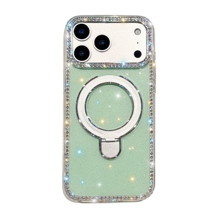 Funda para teléfono a prueba de golpes con soporte magnético de diamantes de imitación IMD de doble cara, For iPhone 17 Pro Max, For iPhone 17 Pro, For iPhone 17, For iPhone Air, For iPhone 16 Pro Max, For iPhone 16 Pro, For iPhone 16e / 17e           ...