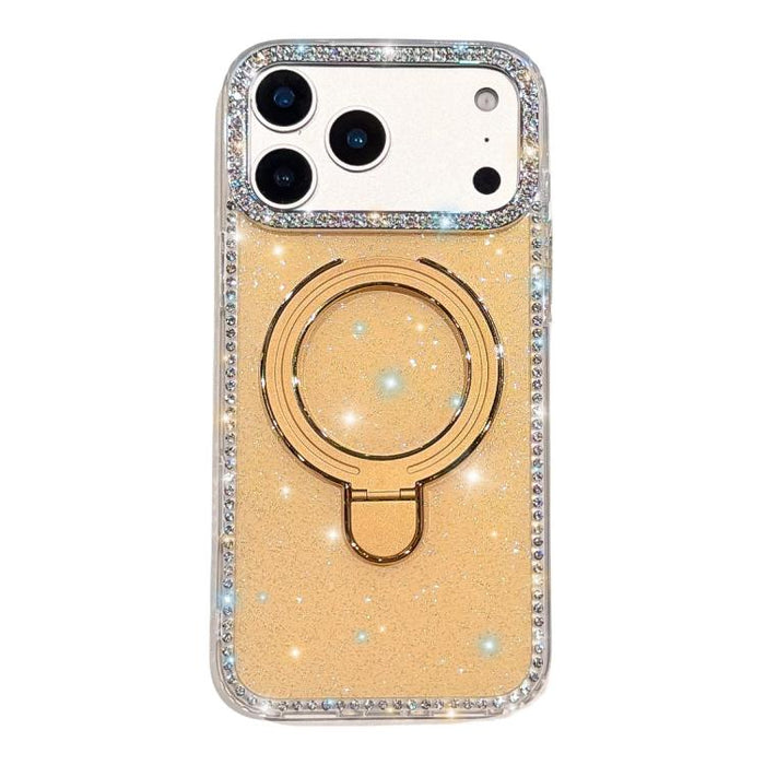 Funda para teléfono a prueba de golpes con soporte magnético de diamantes de imitación IMD de doble cara, For iPhone 17 Pro Max, For iPhone 17 Pro, For iPhone 17, For iPhone Air, For iPhone 16 Pro Max, For iPhone 16 Pro, For iPhone 16e / 17e           ...