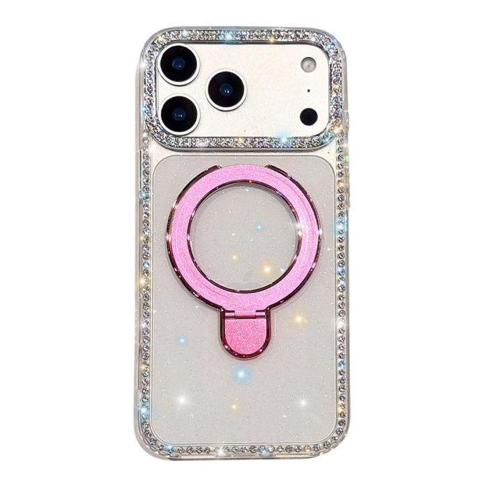 Funda para teléfono a prueba de golpes con soporte magnético de diamantes de imitación IMD de doble cara, For iPhone 17 Pro Max, For iPhone 17 Pro, For iPhone 17, For iPhone Air, For iPhone 16 Pro Max, For iPhone 16 Pro, For iPhone 16e / 17e           ...