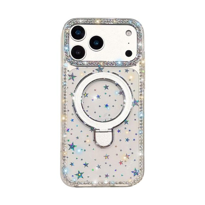 Funda para teléfono a prueba de golpes con soporte magnético de diamantes de imitación IMD de doble cara, For iPhone 17 Pro Max, For iPhone 17 Pro, For iPhone 17, For iPhone Air, For iPhone 16 Pro Max, For iPhone 16 Pro, For iPhone 16e / 17e           ...