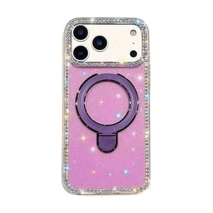 Funda para teléfono a prueba de golpes con soporte magnético de diamantes de imitación IMD de doble cara, For iPhone 17 Pro Max, For iPhone 17 Pro, For iPhone 17, For iPhone Air, For iPhone 16 Pro Max, For iPhone 16 Pro, For iPhone 16e / 17e           ...