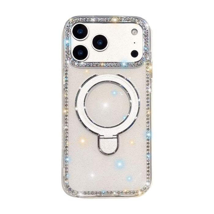 Funda para teléfono a prueba de golpes con soporte magnético de diamantes de imitación IMD de doble cara, For iPhone 17 Pro Max, For iPhone 17 Pro, For iPhone 17, For iPhone Air, For iPhone 16 Pro Max, For iPhone 16 Pro, For iPhone 16e / 17e           ...