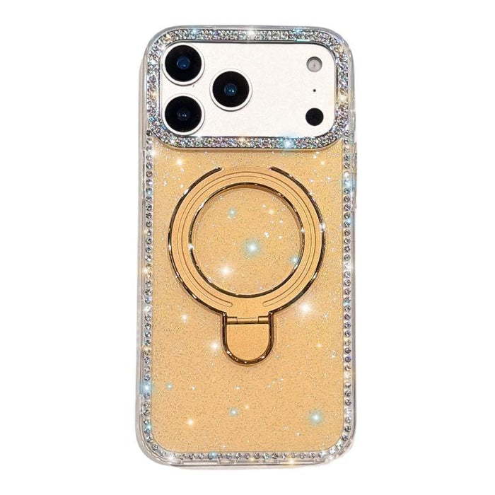 Funda para teléfono a prueba de golpes con soporte magnético de diamantes de imitación IMD de doble cara, For iPhone 17 Pro Max, For iPhone 17 Pro, For iPhone 17, For iPhone Air, For iPhone 16 Pro Max, For iPhone 16 Pro, For iPhone 16e / 17e           ...