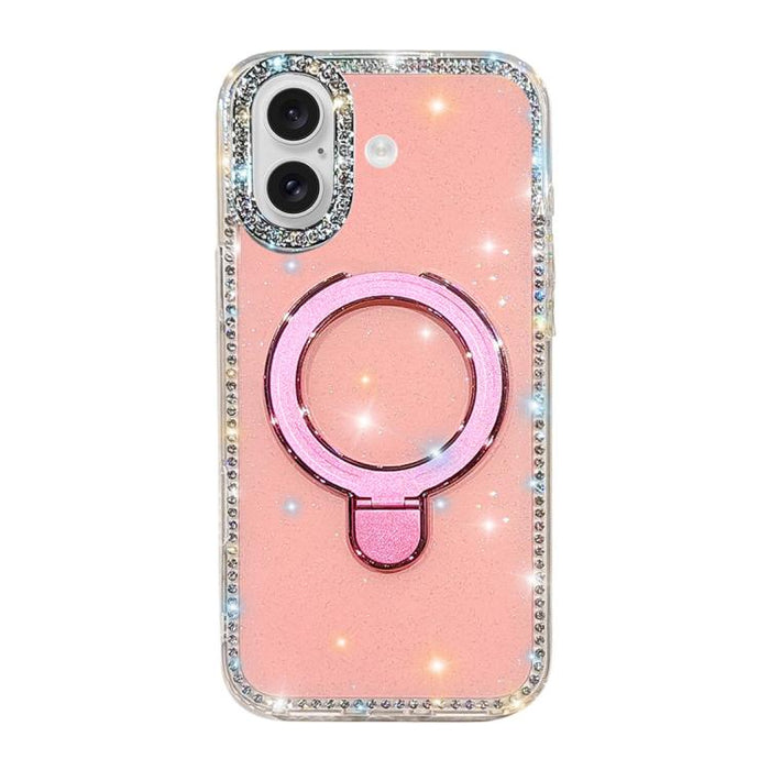Funda para teléfono a prueba de golpes con soporte magnético de diamantes de imitación IMD de doble cara, For iPhone 17 Pro Max, For iPhone 17 Pro, For iPhone 17, For iPhone Air, For iPhone 16 Pro Max, For iPhone 16 Pro, For iPhone 16e / 17e           ...