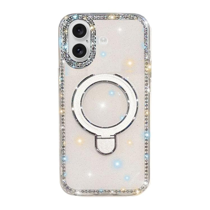 Funda para teléfono a prueba de golpes con soporte magnético de diamantes de imitación IMD de doble cara, For iPhone 17 Pro Max, For iPhone 17 Pro, For iPhone 17, For iPhone Air, For iPhone 16 Pro Max, For iPhone 16 Pro, For iPhone 16e / 17e           ...