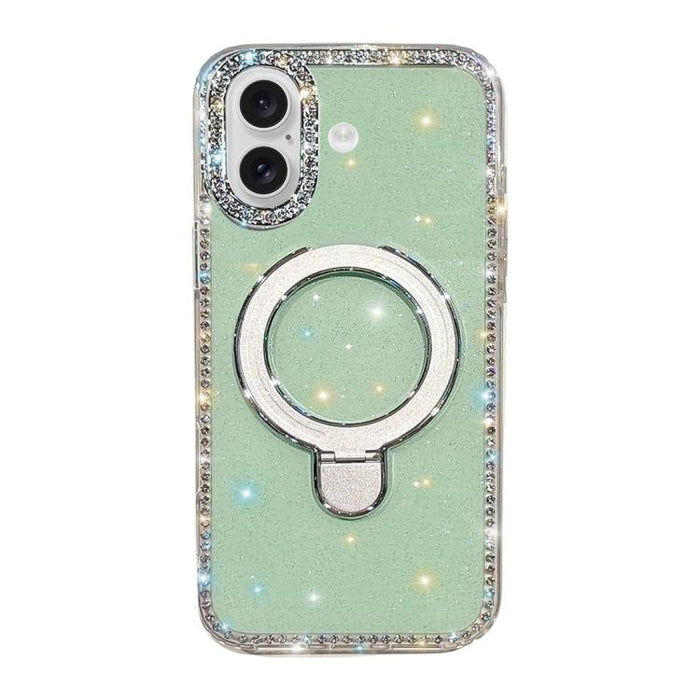 Funda para teléfono a prueba de golpes con soporte magnético de diamantes de imitación IMD de doble cara, For iPhone 17 Pro Max, For iPhone 17 Pro, For iPhone 17, For iPhone Air, For iPhone 16 Pro Max, For iPhone 16 Pro, For iPhone 16e / 17e           ...