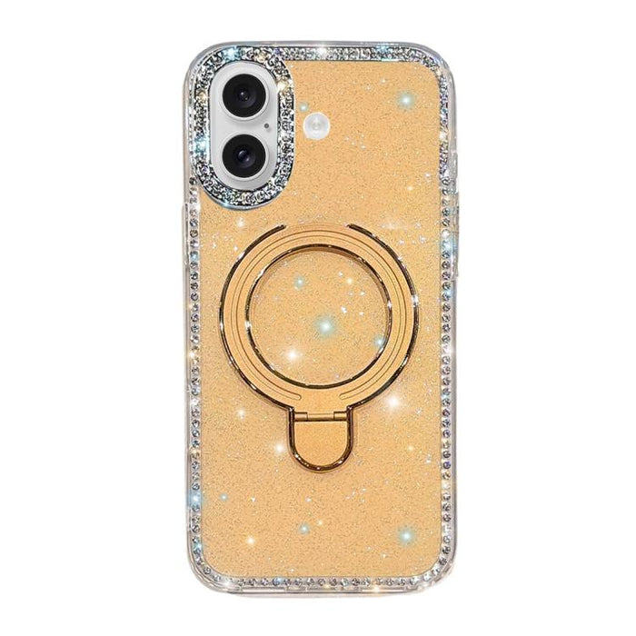 Funda para teléfono a prueba de golpes con soporte magnético de diamantes de imitación IMD de doble cara, For iPhone 17 Pro Max, For iPhone 17 Pro, For iPhone 17, For iPhone Air, For iPhone 16 Pro Max, For iPhone 16 Pro, For iPhone 16e / 17e           ...
