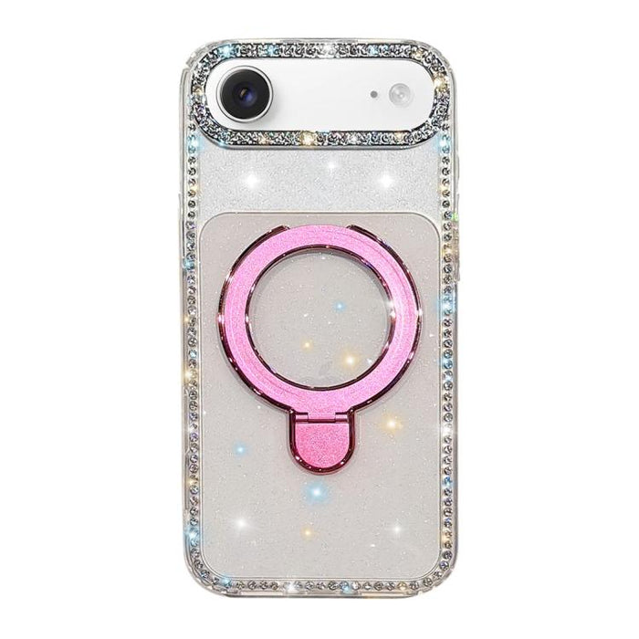 Funda para teléfono a prueba de golpes con soporte magnético de diamantes de imitación IMD de doble cara, For iPhone 17 Pro Max, For iPhone 17 Pro, For iPhone 17, For iPhone Air, For iPhone 16 Pro Max, For iPhone 16 Pro, For iPhone 16e / 17e           ...
