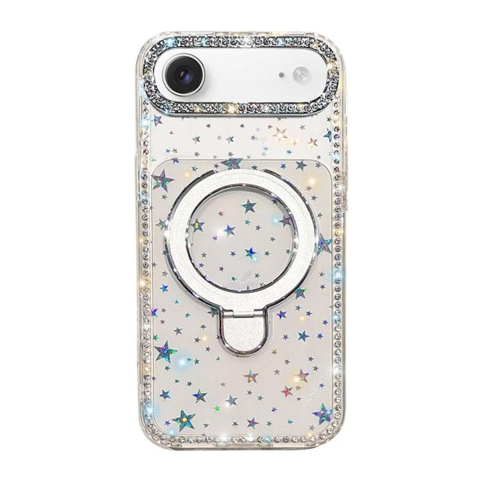 Funda para teléfono a prueba de golpes con soporte magnético de diamantes de imitación IMD de doble cara, For iPhone 17 Pro Max, For iPhone 17 Pro, For iPhone 17, For iPhone Air, For iPhone 16 Pro Max, For iPhone 16 Pro, For iPhone 16e / 17e           ...