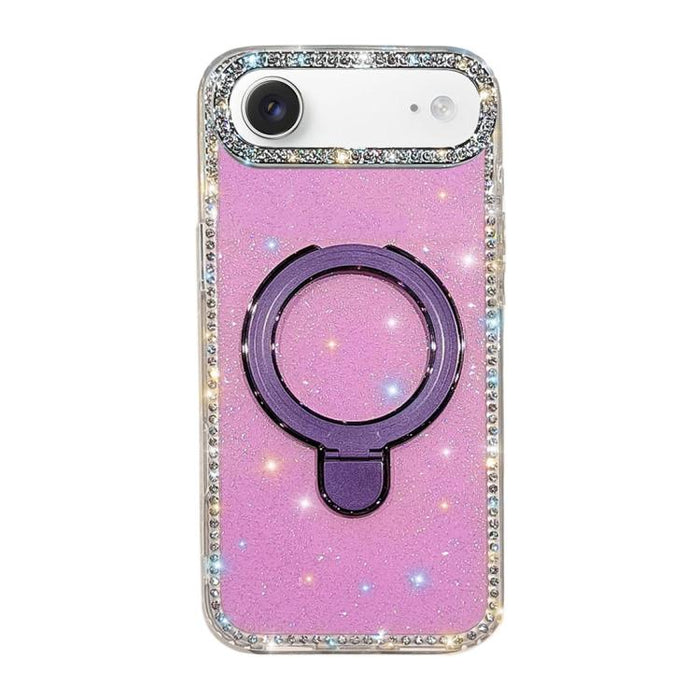 Funda para teléfono a prueba de golpes con soporte magnético de diamantes de imitación IMD de doble cara, For iPhone 17 Pro Max, For iPhone 17 Pro, For iPhone 17, For iPhone Air, For iPhone 16 Pro Max, For iPhone 16 Pro, For iPhone 16e / 17e           ...