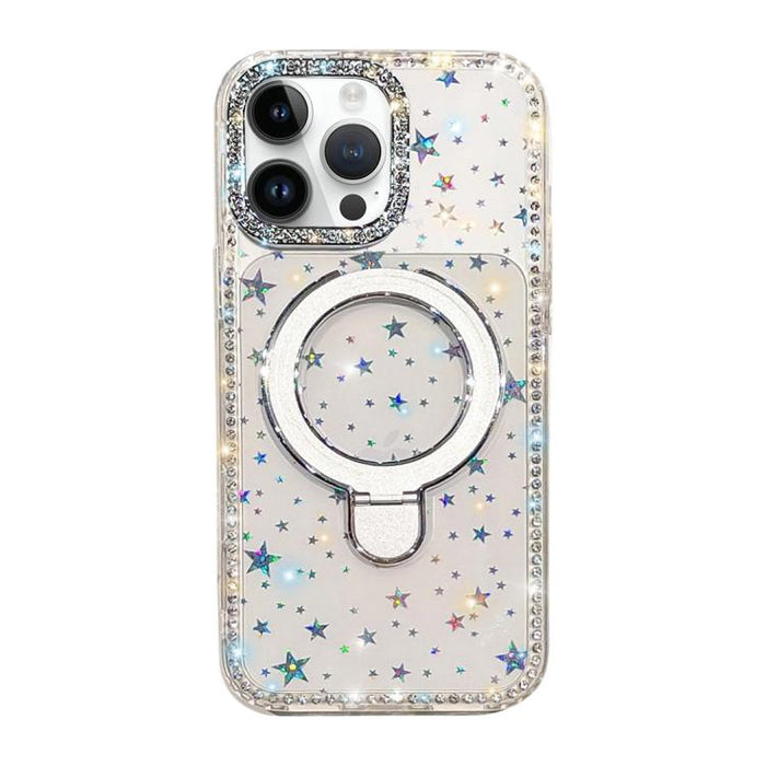 Funda para teléfono a prueba de golpes con soporte magnético de diamantes de imitación IMD de doble cara, For iPhone 17 Pro Max, For iPhone 17 Pro, For iPhone 17, For iPhone Air, For iPhone 16 Pro Max, For iPhone 16 Pro, For iPhone 16e / 17e           ...