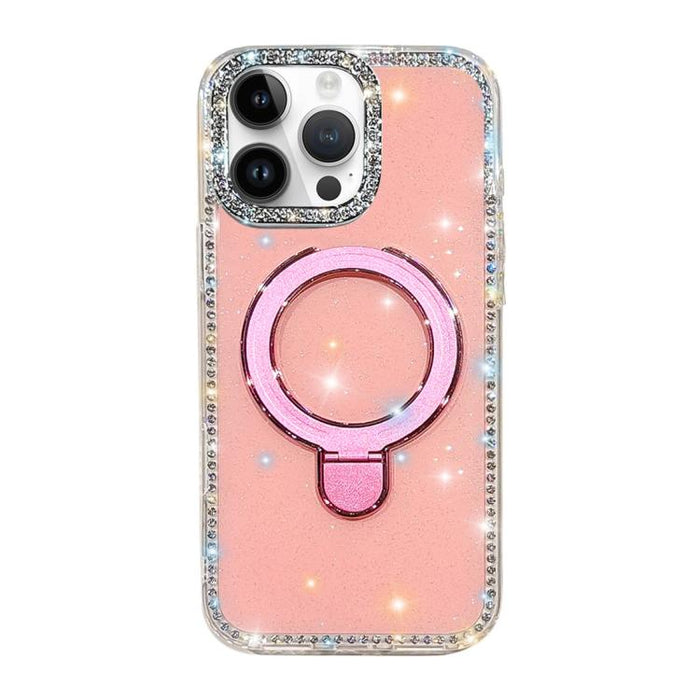 Funda para teléfono a prueba de golpes con soporte magnético de diamantes de imitación IMD de doble cara, For iPhone 17 Pro Max, For iPhone 17 Pro, For iPhone 17, For iPhone Air, For iPhone 16 Pro Max, For iPhone 16 Pro, For iPhone 16e / 17e           ...