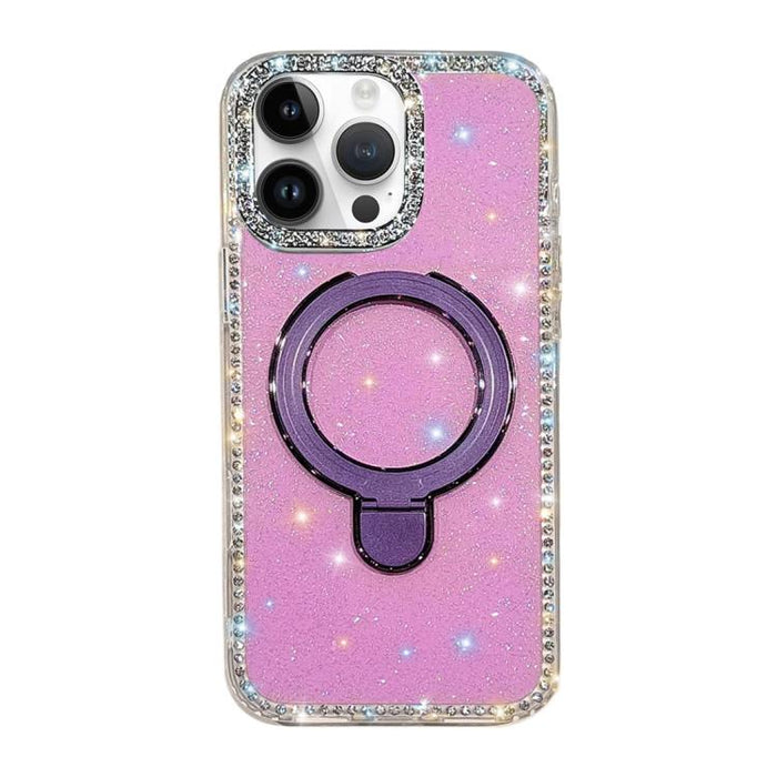 Funda para teléfono a prueba de golpes con soporte magnético de diamantes de imitación IMD de doble cara, For iPhone 17 Pro Max, For iPhone 17 Pro, For iPhone 17, For iPhone Air, For iPhone 16 Pro Max, For iPhone 16 Pro, For iPhone 16e / 17e           ...