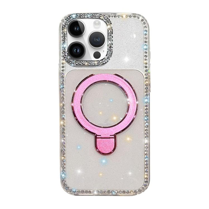 Funda para teléfono a prueba de golpes con soporte magnético de diamantes de imitación IMD de doble cara, For iPhone 17 Pro Max, For iPhone 17 Pro, For iPhone 17, For iPhone Air, For iPhone 16 Pro Max, For iPhone 16 Pro, For iPhone 16e / 17e           ...
