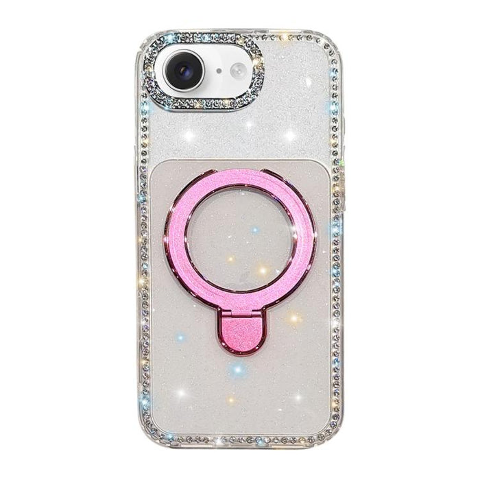 Funda para teléfono a prueba de golpes con soporte magnético de diamantes de imitación IMD de doble cara, For iPhone 17 Pro Max, For iPhone 17 Pro, For iPhone 17, For iPhone Air, For iPhone 16 Pro Max, For iPhone 16 Pro, For iPhone 16e / 17e           ...