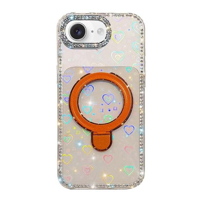 Funda para teléfono a prueba de golpes con soporte magnético de diamantes de imitación IMD de doble cara, For iPhone 17 Pro Max, For iPhone 17 Pro, For iPhone 17, For iPhone Air, For iPhone 16 Pro Max, For iPhone 16 Pro, For iPhone 16e / 17e           ...