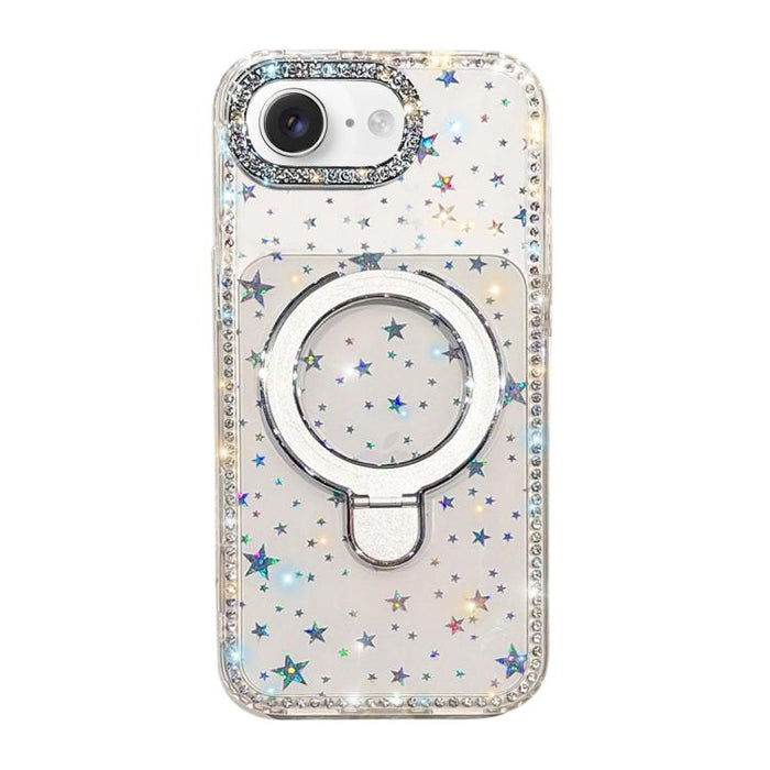 Funda para teléfono a prueba de golpes con soporte magnético de diamantes de imitación IMD de doble cara, For iPhone 17 Pro Max, For iPhone 17 Pro, For iPhone 17, For iPhone Air, For iPhone 16 Pro Max, For iPhone 16 Pro, For iPhone 16e / 17e           ...
