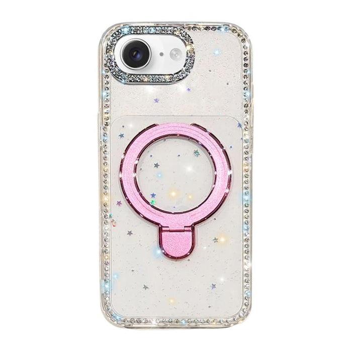 Funda para teléfono a prueba de golpes con soporte magnético de diamantes de imitación IMD de doble cara, For iPhone 17 Pro Max, For iPhone 17 Pro, For iPhone 17, For iPhone Air, For iPhone 16 Pro Max, For iPhone 16 Pro, For iPhone 16e / 17e           ...