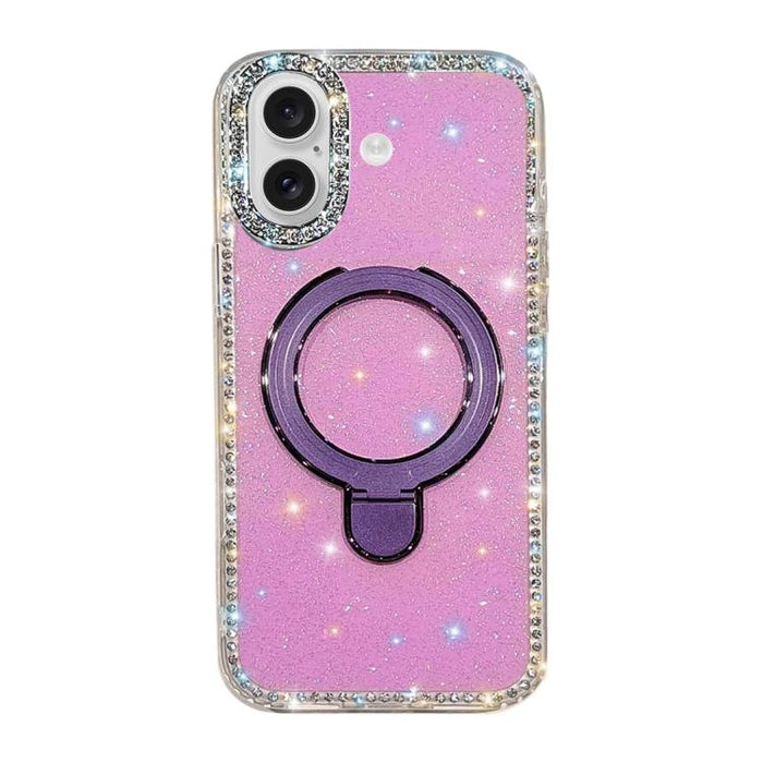 Funda para teléfono a prueba de golpes con soporte magnético de diamantes de imitación IMD de doble cara, For iPhone 17 Pro Max, For iPhone 17 Pro, For iPhone 17, For iPhone Air, For iPhone 16 Pro Max, For iPhone 16 Pro, For iPhone 16e / 17e           ...