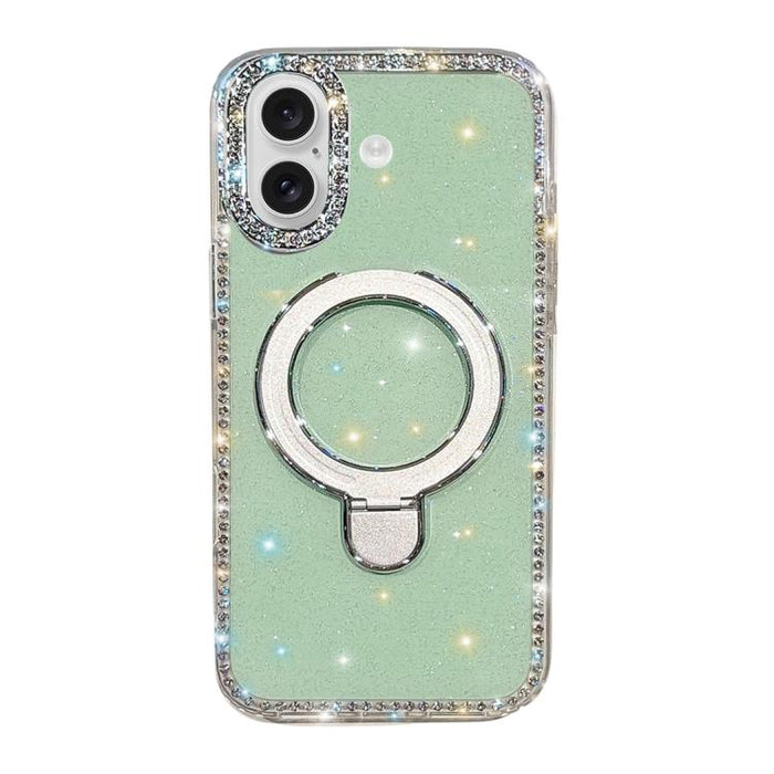 Funda para teléfono a prueba de golpes con soporte magnético de diamantes de imitación IMD de doble cara, For iPhone 17 Pro Max, For iPhone 17 Pro, For iPhone 17, For iPhone Air, For iPhone 16 Pro Max, For iPhone 16 Pro, For iPhone 16e / 17e           ...