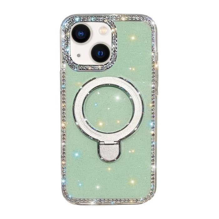 Funda para teléfono a prueba de golpes con soporte magnético de diamantes de imitación IMD de doble cara, For iPhone 15, For iPhone 14, For iPhone 14 Pro, For iPhone 14 Pro Max, For iPhone 13 Pro Max, For iPhone 13 Pro, For iPhone 13