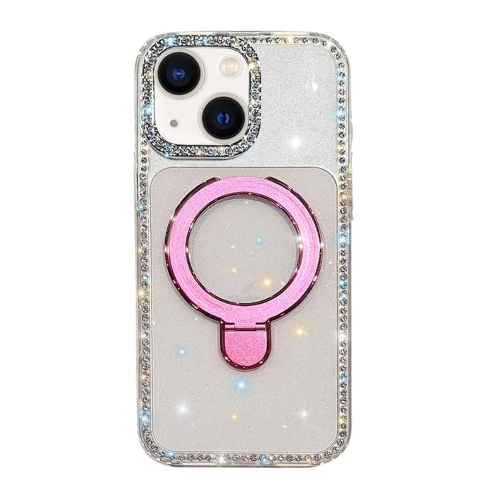 Funda para teléfono a prueba de golpes con soporte magnético de diamantes de imitación IMD de doble cara, For iPhone 15, For iPhone 14, For iPhone 14 Pro, For iPhone 14 Pro Max, For iPhone 13 Pro Max, For iPhone 13 Pro, For iPhone 13