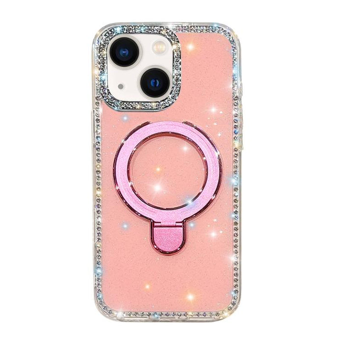 Funda para teléfono a prueba de golpes con soporte magnético de diamantes de imitación IMD de doble cara, For iPhone 15, For iPhone 14, For iPhone 14 Pro, For iPhone 14 Pro Max, For iPhone 13 Pro Max, For iPhone 13 Pro, For iPhone 13