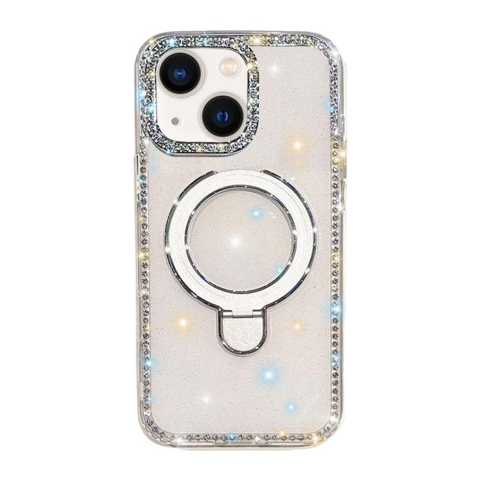 Funda para teléfono a prueba de golpes con soporte magnético de diamantes de imitación IMD de doble cara, For iPhone 15, For iPhone 14, For iPhone 14 Pro, For iPhone 14 Pro Max, For iPhone 13 Pro Max, For iPhone 13 Pro, For iPhone 13