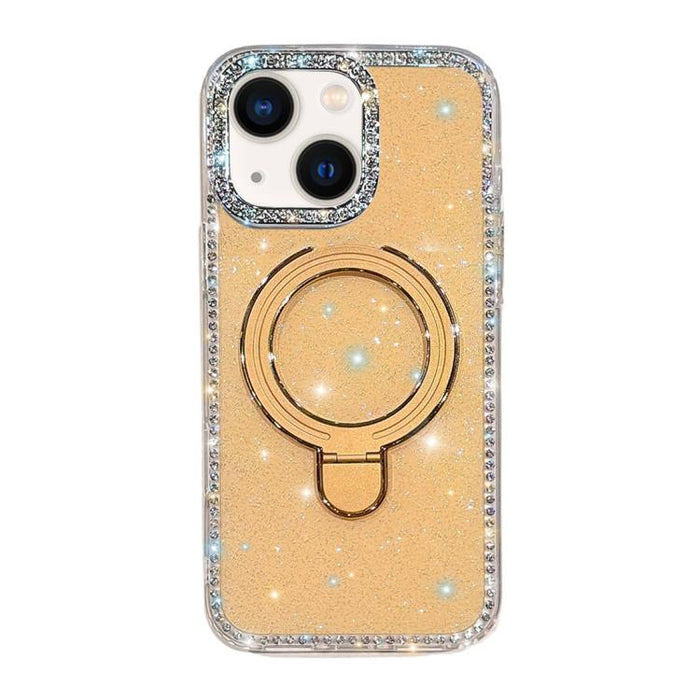 Funda para teléfono a prueba de golpes con soporte magnético de diamantes de imitación IMD de doble cara, For iPhone 15, For iPhone 14, For iPhone 14 Pro, For iPhone 14 Pro Max, For iPhone 13 Pro Max, For iPhone 13 Pro, For iPhone 13