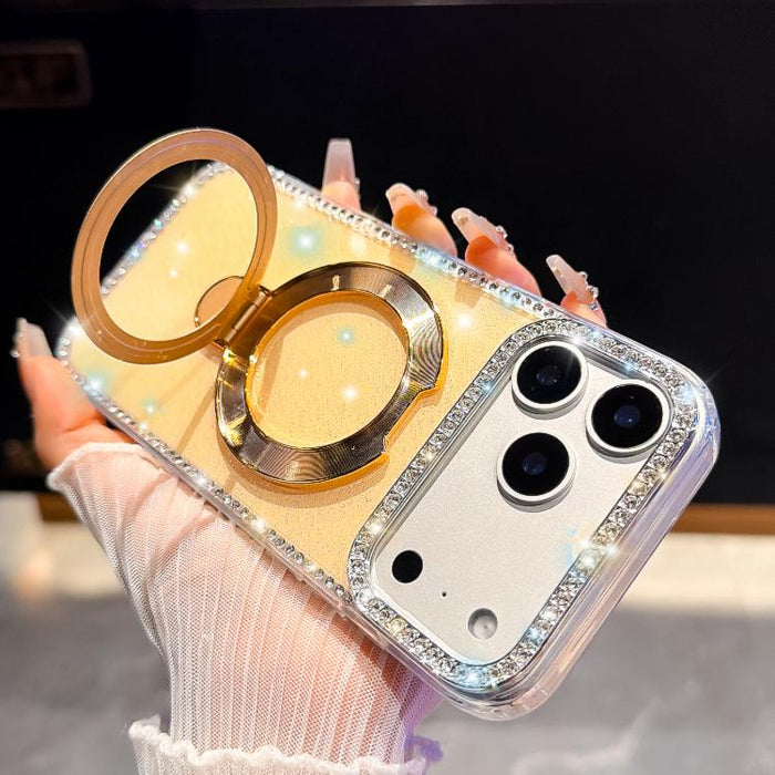 Funda para teléfono a prueba de golpes con soporte magnético de diamantes de imitación IMD de doble cara, For iPhone 17 Pro Max, For iPhone 17 Pro, For iPhone 17, For iPhone Air, For iPhone 16 Pro Max, For iPhone 16 Pro, For iPhone 16e / 17e           ...