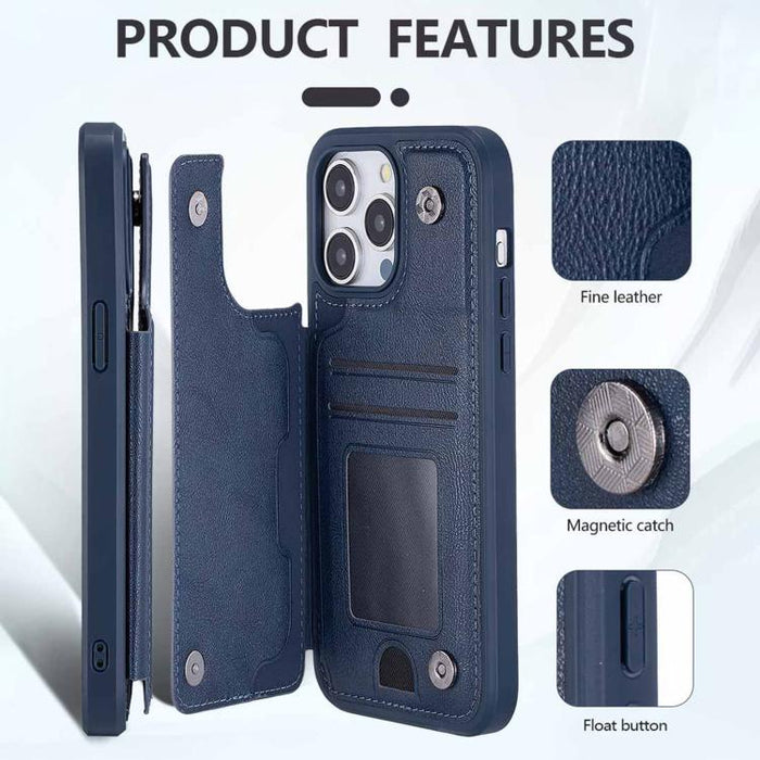Funda para teléfono con tarjetero multifuncional y cierre magnético, For iPhone 14 Pro Max, For iPhone 13 Pro Max, For iPhone 13 Pro, For iPhone 12 / 12 Pro, For iPhone 12 Pro Max, For iPhone 11, For iPhone XR