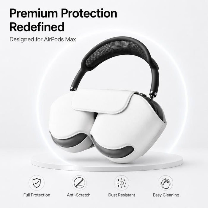 Estuche protector y de almacenamiento de cuero sintético para auriculares inteligentes XDcase, For Apple AirPods Max / Max 2