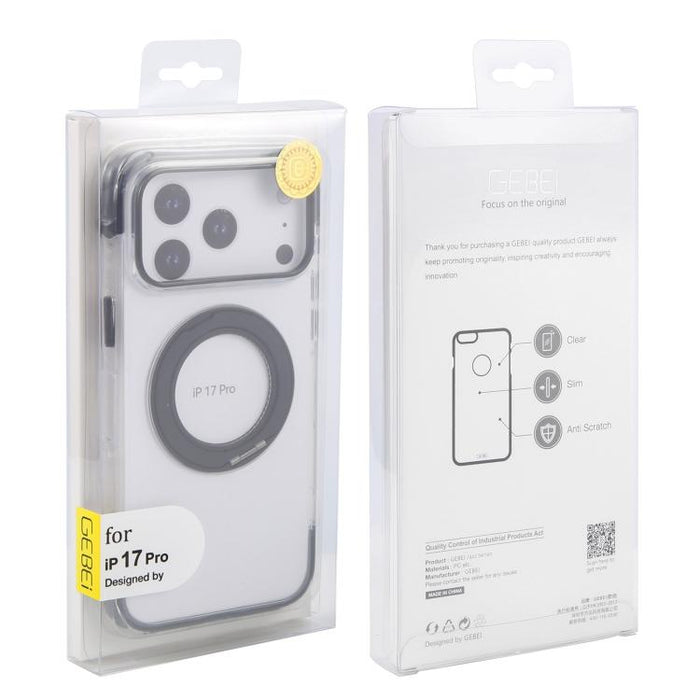 Funda para teléfono GEBEI con airbag al vacío, TPU + acrílico, soporte giratorio de 360°, magnética y resistente a los golpes., For iPhone 17 Pro Max, For iPhone 17 Pro, For iPhone 17
