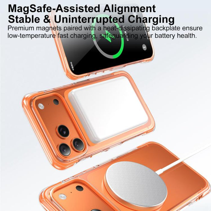 Funda para teléfono GEBEI con airbag al vacío, TPU + acrílico, soporte giratorio de 360°, magnética y resistente a los golpes., For iPhone 17 Pro Max, For iPhone 17 Pro, For iPhone 17
