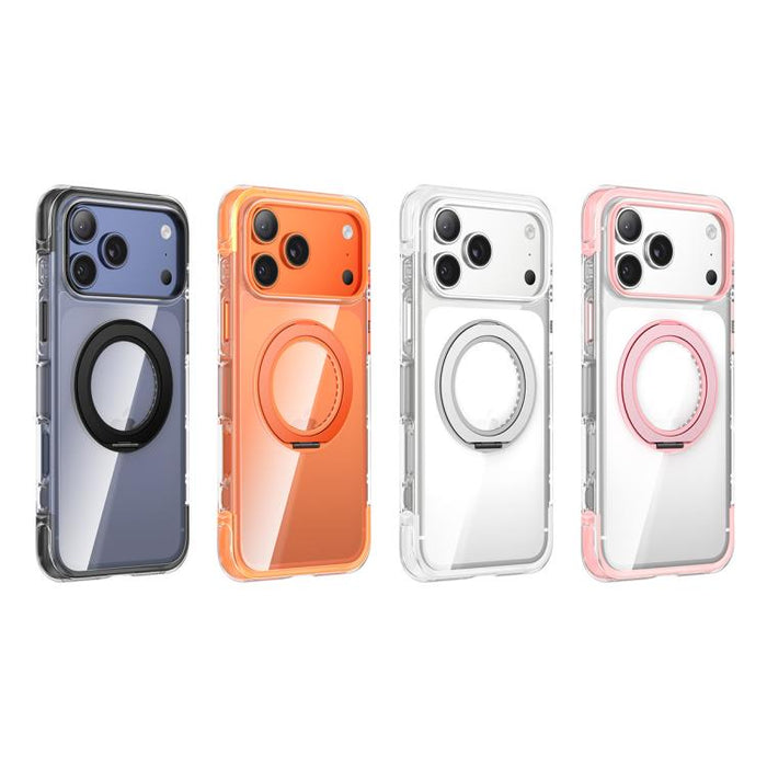 Funda para teléfono GEBEI con airbag al vacío, TPU + acrílico, soporte giratorio de 360°, magnética y resistente a los golpes., For iPhone 17 Pro Max, For iPhone 17 Pro, For iPhone 17