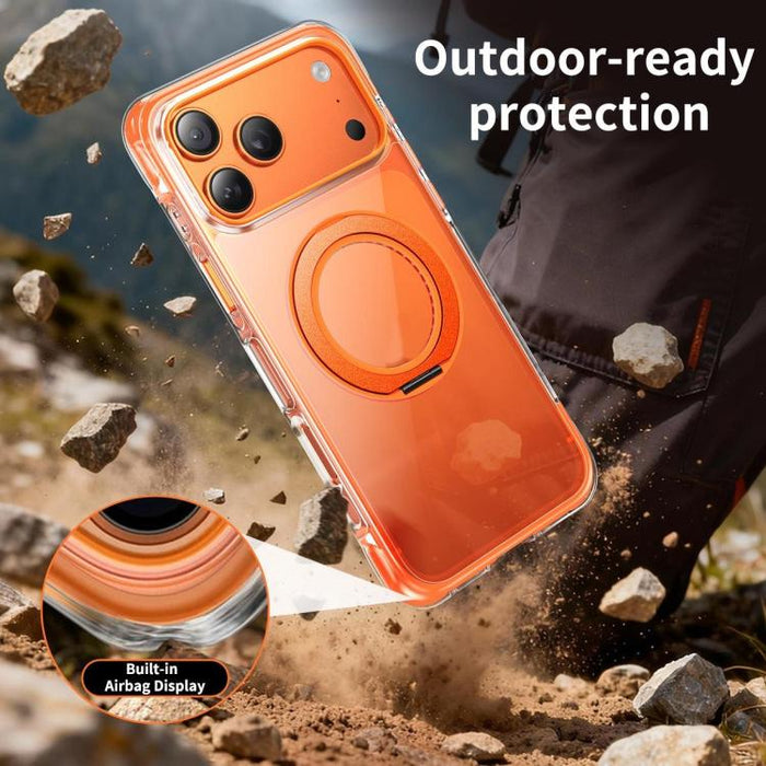 Funda para teléfono GEBEI con airbag al vacío, TPU + acrílico, soporte giratorio de 360°, magnética y resistente a los golpes., For iPhone 17 Pro Max, For iPhone 17 Pro, For iPhone 17