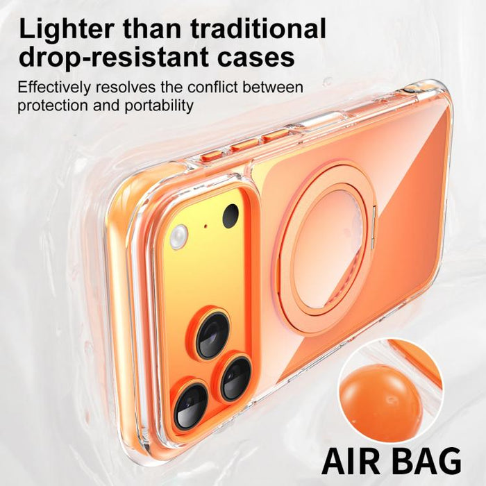 Funda para teléfono GEBEI con airbag al vacío, TPU + acrílico, soporte giratorio de 360°, magnética y resistente a los golpes., For iPhone 17 Pro Max, For iPhone 17 Pro, For iPhone 17