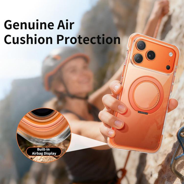 Funda para teléfono GEBEI con airbag al vacío, TPU + acrílico, soporte giratorio de 360°, magnética y resistente a los golpes., For iPhone 17 Pro Max, For iPhone 17 Pro, For iPhone 17