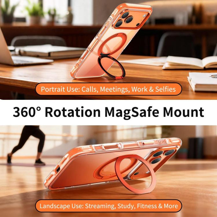 Funda para teléfono GEBEI con airbag al vacío, TPU + acrílico, soporte giratorio de 360°, magnética y resistente a los golpes., For iPhone 17 Pro Max, For iPhone 17 Pro, For iPhone 17