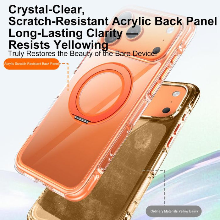 Funda para teléfono GEBEI con airbag al vacío, TPU + acrílico, soporte giratorio de 360°, magnética y resistente a los golpes., For iPhone 17 Pro Max, For iPhone 17 Pro, For iPhone 17