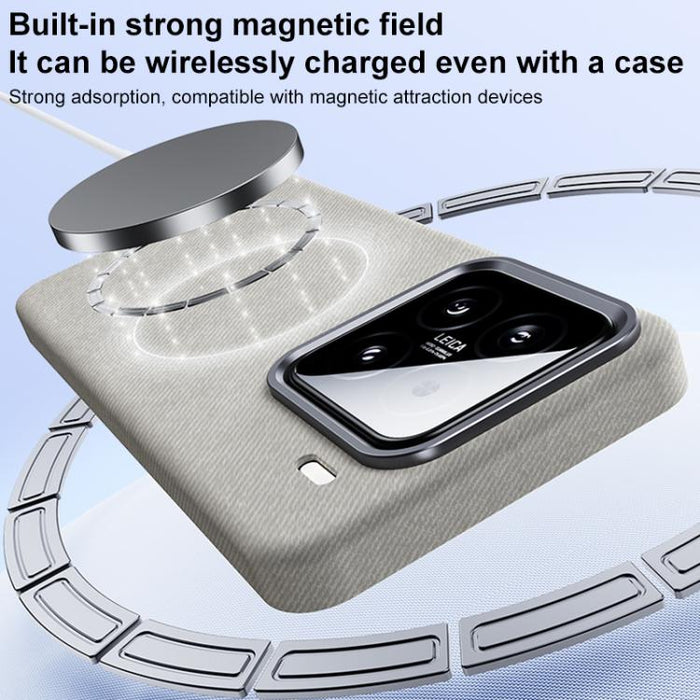 Funda magnética de cobertura total para teléfono con textura de franela, For Xiaomi 15S Pro, For Xiaomi 15 Pro, For Xiaomi 15, For Xiaomi 14 Pro, For Xiaomi 14, For Xiaomi 13 Pro, For Xiaomi 13